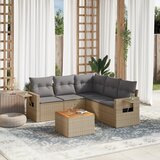  The Living Store Vrtna sedežna garnitura 6-delna z blazinami bež poli ratan - Vrtna Sedežna Garniture, (21452671) | Shoptok.si