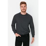 Trendyol Anthracite Men's Basic Regular Fit Crew Neck Raglan Sleeve Sweatshirt cene