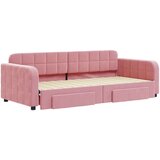  Dnevni krevet na razvlačenje ružičasti 90 x 200 cm baršunasti | shoptok.hr