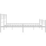 Metalni okvir kreveta uzglavlje i podnožje bijeli 200x200 cm | shoptok.hr