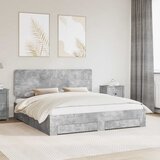  Krevetna konstrukcija s ladicama Betonski sivi 180 x 200 cm Siva 203 x 183 x 100 cm | Shoptok.si