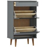Ormarić za cipele MOLDE sivi 59,5x35x103 cm masivna borovina | shoptok.hr