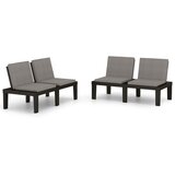 vidaXL Vrtne klopi z blazinami 2 kosa plastika sive, (20661787) Cene