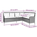 vidaXL Vrtna sofa L-oblika sa jastucima smeđi od poliratana | shoptok.hr