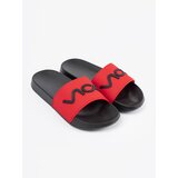 Shelvt Black and red flip-flops with inscription | Shoptok.si