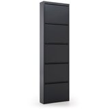Kave Home crni metalni cipelar s 5 preklopnih ladica Rox Cijene