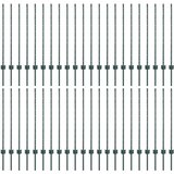 vidaXL Stube za ograde 44 kom U-kanal Zelene 140 cm Čelik | shoptok.hr