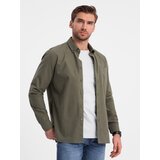 Ombre Men's cotton REGILAR FIT shirt with pocket - khaki | shoptok.hr