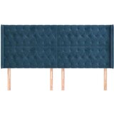  Vzglavje z ušesi temno modro 183x16x118/128 cm žamet, (20954133) | Shoptok.si