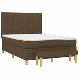  Krevet s oprugama i madracem tamnosmeđi 140 x 190 cm od tkanine | shoptok.hr