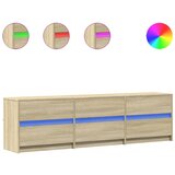 Maison Chic TV omarica - TV stojalo - Televizijska omarica z LED sonoma hrast 180x34x50 cm inženirski les, (21702339) | Shoptok.si