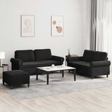  3-dijelni set sofa s jastucima crni baršunasti Cijene