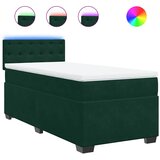 Box spring krevet s madracem tamnozeleni 90x190 cm baršunasti | shoptok.hr