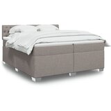 vidaXL Krevet s oprugama i madracem smeđesivi 200x200 cm od tkanine | shoptok.hr