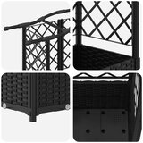  Povišeni krevet s mrežom i krovom Crna 204 x 40 x 141 cm PP | shoptok.hr