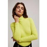 Marisse Lime Green Ribbed Turtleneck Blouse | Eponuda.ba