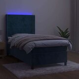  Krevet box spring s madracem LED tamnoplavi 80 x 200 cm baršun | shoptok.hr