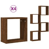 Maison Chic Stenske Police - Viseča polica kockaste 4 kosi rjavega hrast 30x15x30 cm, (21758697) Cene