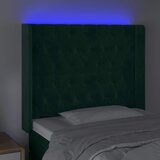  LED uzglavlje tamnozeleno 103x16x118/128 cm baršunasto | shoptok.hr