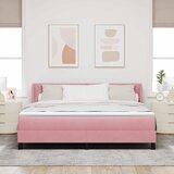 Krevet s opruga kutije Ružičasta 200 x 180 cm Baršun | Eponuda.com