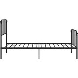 Metalni okvir kreveta s uzglavljem i podnožjem crni 107x203 cm | shoptok.hr