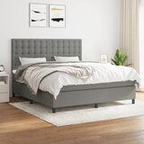 Maison Chic Box spring postelja - Vzmetna postelja z vzmetnico temno siva 160x200 cm blago SL14855, (21903973) | Shoptok.si