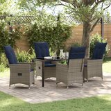  Set stola i stolica s jastukom 5 pcs Siva PE ratan | shoptok.hr