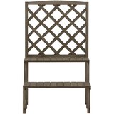 vidaXL stojalo za rastline z oporno mrežo sivo 70x42x115 cm les jelke | Shoptok.si