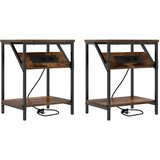  Noćni ormar 2 pcs Dimljeni hrast 38 x 30 x 48 cm | shoptok.hr