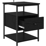 vidaXL Nočna omarica Črni hrast 40 x 42 x 56 cm Konstruiran les | Shoptok.si