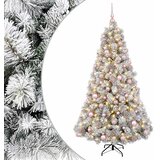  Umjetno božićno drvce s kuglicom 240 cm 300 LED lampica - Zelena i bijela 240 cm s LED-ima i ružičastim lopticama | shoptok.hr