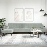 vidaXL Raztegljiv kavč L oblike svetlo siv 260x140x70 cm žamet Cene