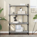 vidaXL Knjižna omara 4-nadstropna siva sonoma 76x32x123 cm inž. les Cene