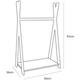 MeowBaby Dječja vješalica za kapute u dekoru bora u prirodnoj boji 60x97 cm Montessori - | shoptok.hr