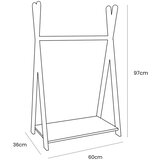 MeowBaby Otroški bergle iz borovega lesa v naravni barvi 60x97 cm Montessori - | Shoptok.si