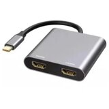 E-green Adapter USB 3.1 tip C (M) - 2 x HDMI Cene