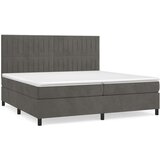  Box spring postelja z vzmetnico temno siva 200x200 cm žamet, (20725495) | Shoptok.si