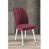 Hanah home set trpezarijskih stolica Platinum 8 kom, bordo tkanina Jerry, bele metalne noge | Eponuda.com