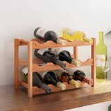 vidaXL Stalak za vino za 12 boca od masivnog drva oraha | shoptok.hr