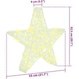vidaXL 3D zvezda med 50 LED Toplo bela 55 x 53.5 x 10 cm Akril | Shoptok.si