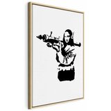  Slika - Banksy Mona Lisa with Rocket Launcher (1 Part) Vertical 40x60 U prirodnom drvenom okviru | shoptok.hr