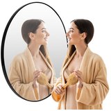 Modern Home Viseće Ogledalo 60 cm s Crnim Aluminijskim Okvirom | shoptok.hr