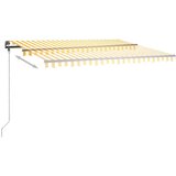  Tenda na ručno uvlačenje s LED svjetlima 450x350 cm žuto-bijela | shoptok.hr