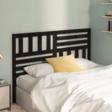  Uzglavlje za krevet crno 146 x 4 x 100 cm od masivne borovine | shoptok.hr