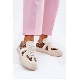 Boto Women's Sneakers with Leopard Print on Platform Beige Nativira | Shoptok.si