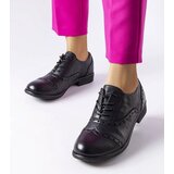 Gemre Black Oxford shoes decorated with perforation Lizotte Cene