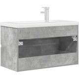  2-dijelni set kupaonskog namještaja siva boja betona drveni 80 x 38.5 x 45 cm | Shoptok.si