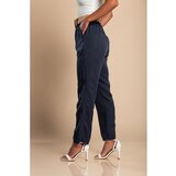 Fenzy Dolge Hlače Z Okrasnim Pasom, Temno Modre | Shoptok.si