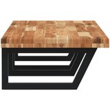  Zidna polica za umivaonik od čelika i masivnog bagremovog drva Smeđa 120 x 50 x 4 cm | Shoptok.si