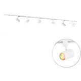 QAZQA Pametni tirni sistem razsvetljave s 6 reflektorji beli 1-fazni 200 cm - Iconic Jeana Cene